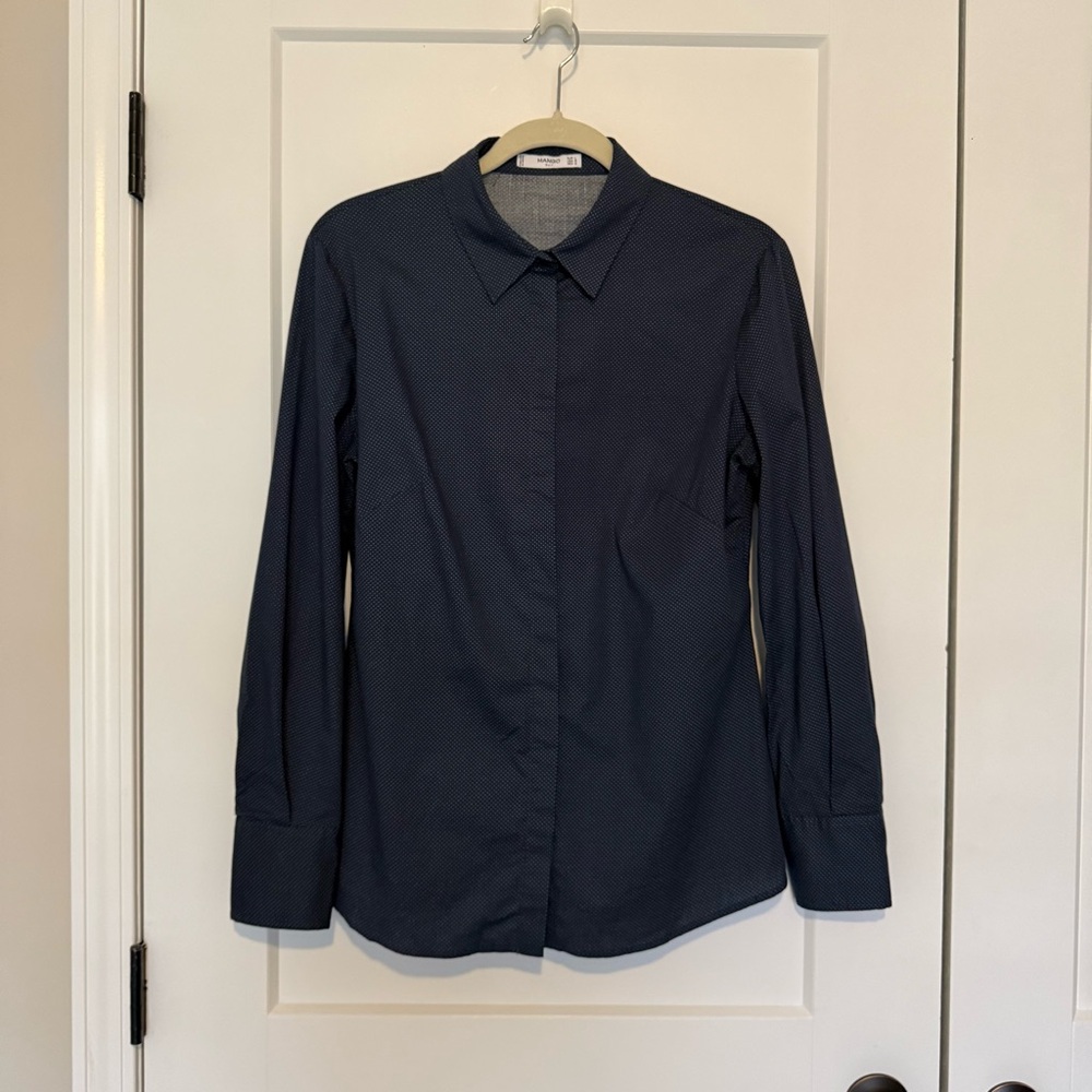 Mango Dark Blue Dress Shirt